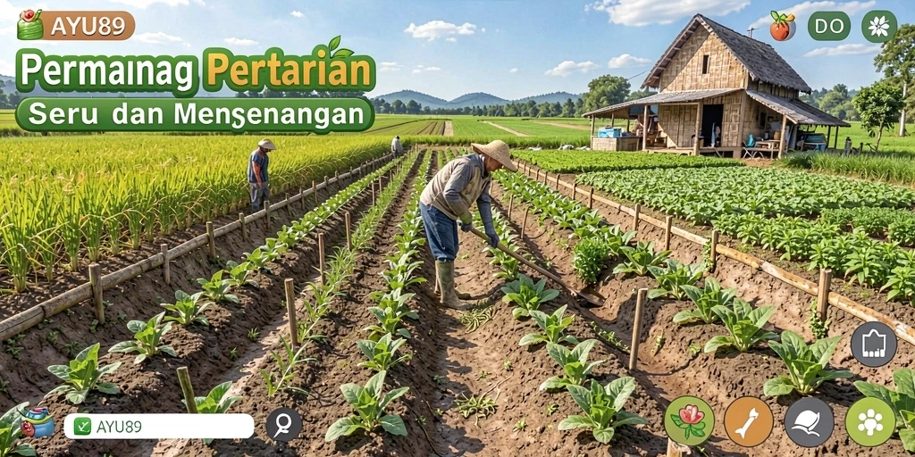Gameplay AYU89 menampilkan aktivitas bertani yang menarik dan seru.
