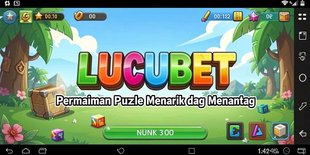 Screenshot gameplay LUCUBET menampilkan tantangan puzzle yang seru.