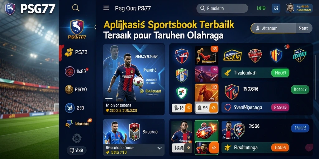 Tampilan gameplay aplikasi PSG77 dengan fitur taruhan olahraga.