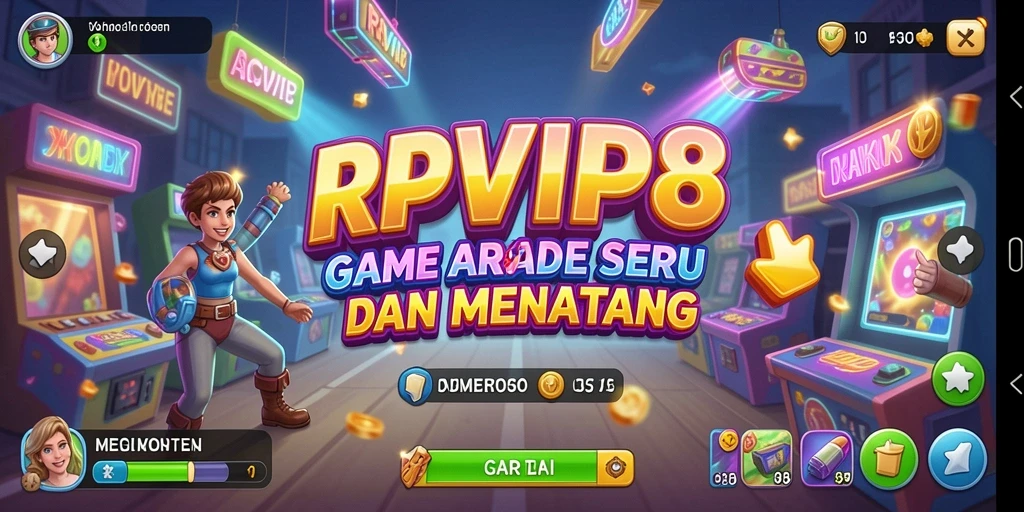 Tangkapan layar RPVIP8 menunjukkan aksi seru dalam gameplay Arcade.