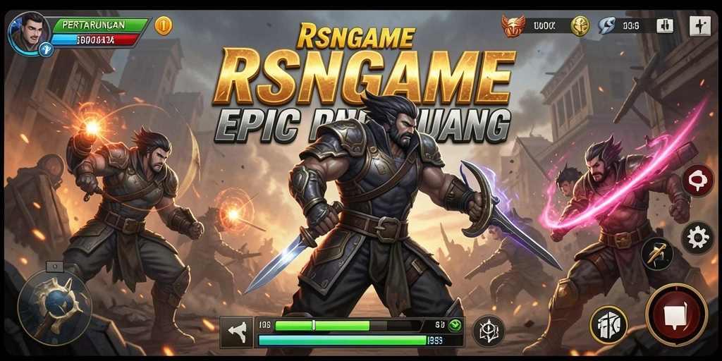 Tampilan aksi seru dalam RSNGAME yang menampilkan pertarungan karakter.