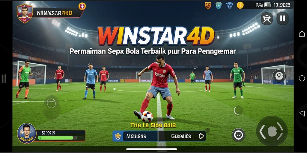 Tampilan gameplay WINSTAR4D yang mendebarkan dalam pertarungan sepak bola.